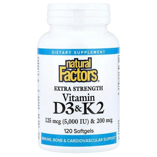 Natural Factors Vitamin D3 K2 120 Softgels product image