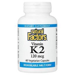 Natural Factors Vitamin K2 120 Mcg 60 Vegetarian Capsules