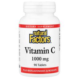 Natural Factors Vitamin C Plus Bioflavonoids Rosehips 90 Tablets