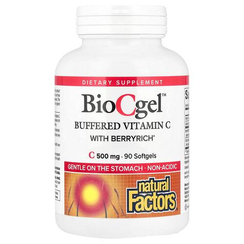 Natural Factors Biocgel Buffered Vitamin C With Berryrich 90 Softgels