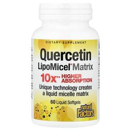 Natural Factors Quercetin Lipomicel Matrix 250 Mg 60 Liquid Softgels