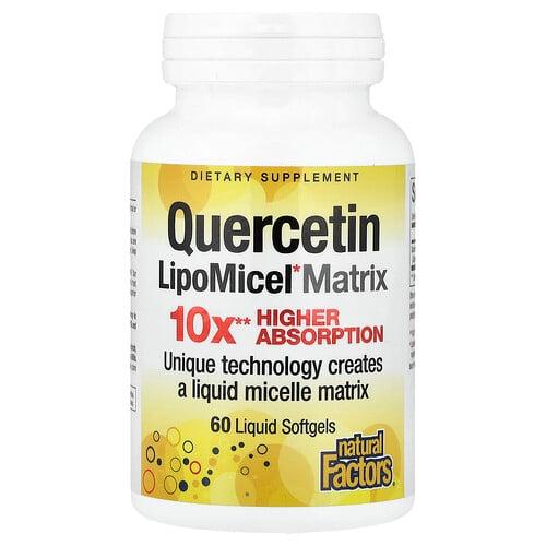 Natural Factors Quercetin Lipomicel Matrix 250 Mg 60 Liquid Softgels