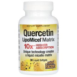 Natural Factors Quercetin Lipomicel Matrix 250 Mg 30 Liquid Softgels