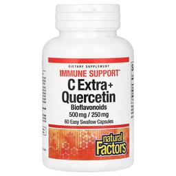 Natural Factors C Extra Quercetin 500 Mg 250 Mg 60 Easy Swallow Capsules