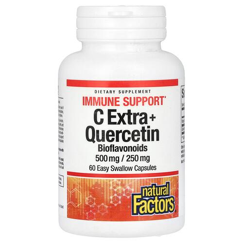 Natural Factors C Extra Quercetin 500 Mg 250 Mg 60 Easy Swallow Capsules