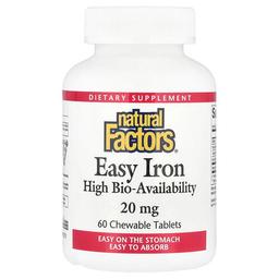 Natural Factors Easy Iron 60 Chewable Tablets