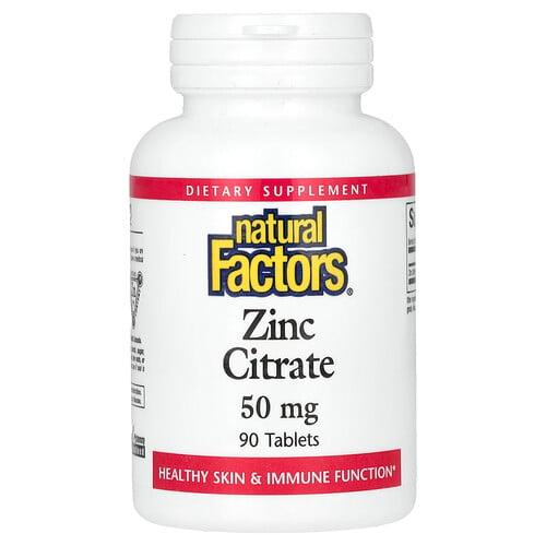 Natural Factors Zinc Citrate 50 Mg 90 Tablets