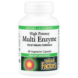 Natural Factors Multi Enzyme High Potency 60 Vegetarian Capsules