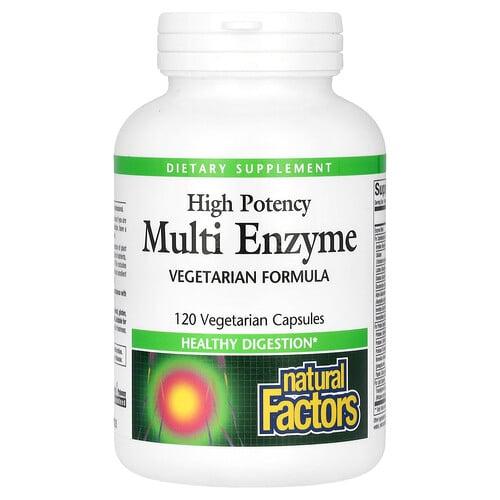 Natural Factors High Potency Multi Enzyme 120 Vegetarian Capsules