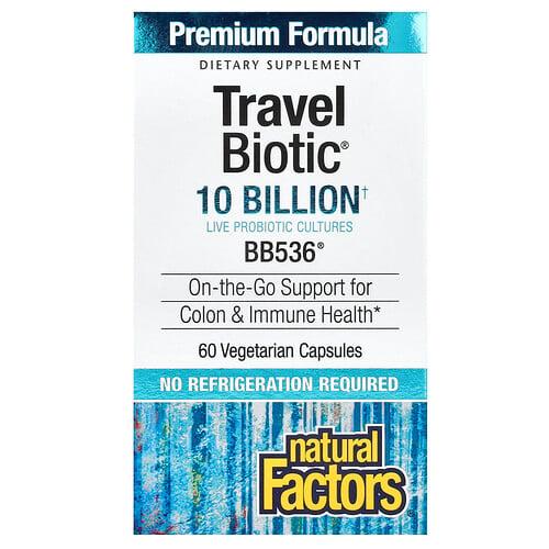 Natural Factors Travel Biotic Bb536 10 Billion Cfu 60 Vegetarian Capsules