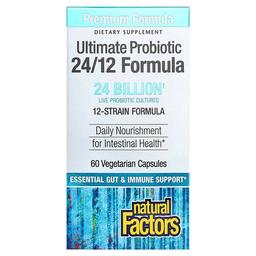 Natural Factors Ultimate Probiotic 24 12 Formula 60 Vegetarian Capsules