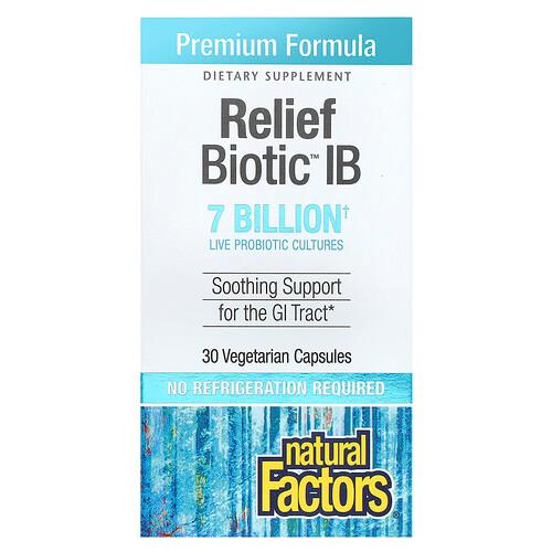 Natural Factors Reliefbiotic Ib 7 Billion 30 Vegetarian Capsules