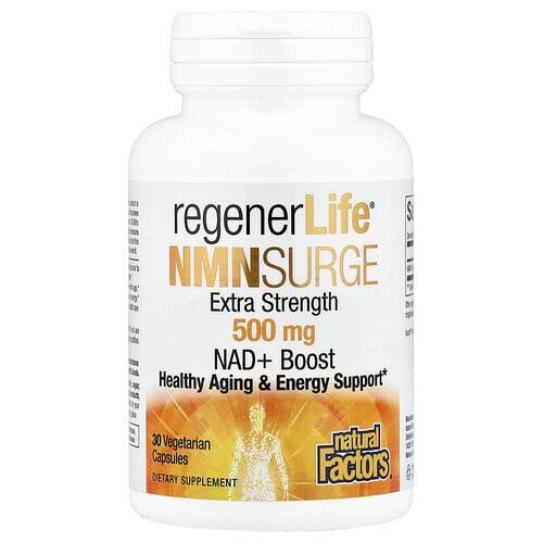 Natural Factors Regenerlife Nmn Surge 500 Mg 30 Vegetarian Capsules
