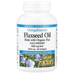 Natural Factors Omegafactors Flaxseed Oil 1 000 Mg 90 Softgels