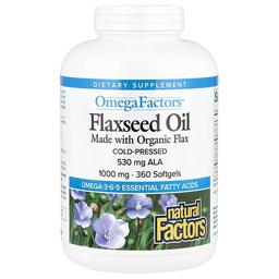 Natural Factors Omegafactors Flaxseed Oil 1 000 Mg 360 Softgels