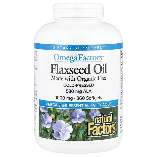 Natural Factors Omegafactors Flaxseed Oil 1 000 Mg 360 Softgels