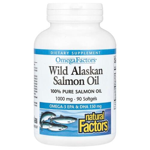 Natural Factors Omegafactors Wild Alaskan Salmon Oil 1 000 Mg 90 Softgels