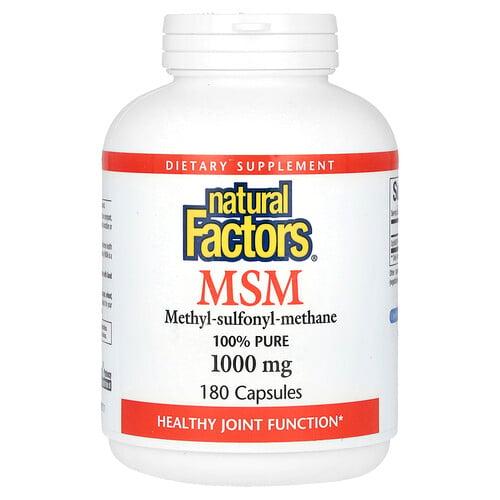 Natural Factors Msm Methyl Sulfonyl Methane 1 000 Mg 180 Capsules product image