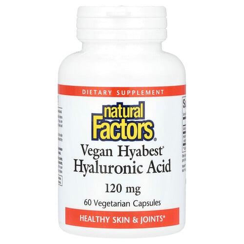 Natural Factors Vegan Hyabest Hyaluronic Acid 120 Mg 60 Vegetarian Capsules