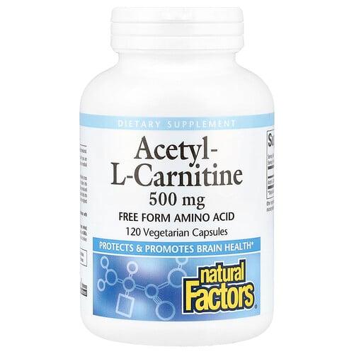 Natural Factors Acetyl L Carnitine 500 Mg 120 Vegetarian Capsules