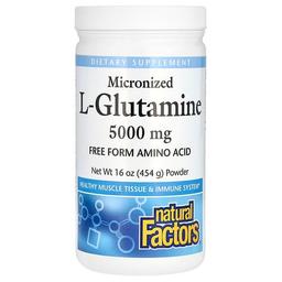 Natural Factors Micronized L Glutamine Powder 16 Oz 454 G