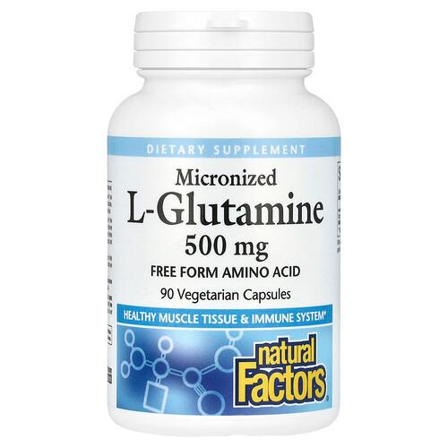 Natural Factors Micronized L Glutamine 500 Mg 90 Vegetarian Capsules