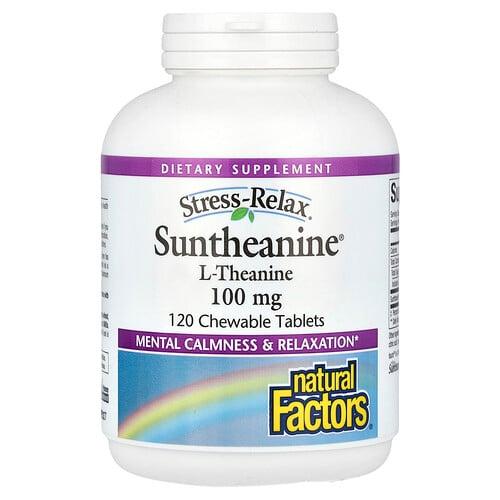 Natural Factors Stress Relax Suntheanine L Theanine 100 Mg 120 Chewable Tablets