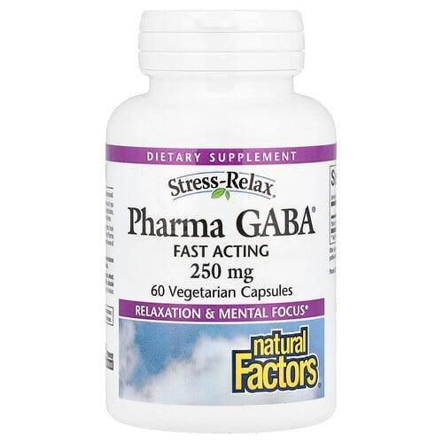 Natural Factors Stress Relax Pharma Gaba 250 Mg 60 Vegetarian Capsules