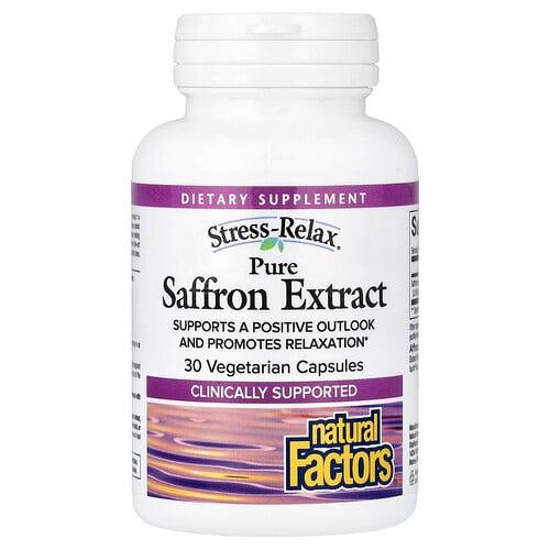 Natural Factors Stress Relax Pure Saffron Extract 30 Vegetarian Capsules 28 Mg Per Capsule product image