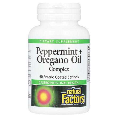 Natural Factors Peppermint Oregano Oil Complex 60 Enteric Coated Softgels