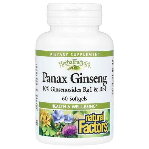 Natural Factors Herbalfactors Panax Ginseng 100 Mg 60 Softgels