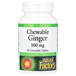 Natural Factors Chewable Ginger 500 Mg 90 Chewable Tablets