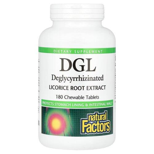 Natural Factors Dgl Deglycyrrhizinated Licorice Root Extract 180 Chewable Tablets