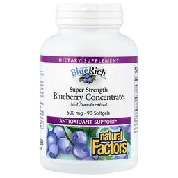 Natural Factors Bluerich Super Strength Blueberry Concentrate 500 Mg 90 Softgels