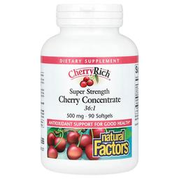 Natural Factors Cherry Rich Super Strength Cherry Concentrate 500 Mg 90 Softgels