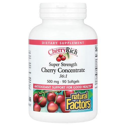 Natural Factors Cherry Rich Super Strength Cherry Concentrate 500 Mg 90 Softgels