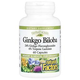 Natural Factors Herbalfactors Ginkgo Biloba 60 Capsules