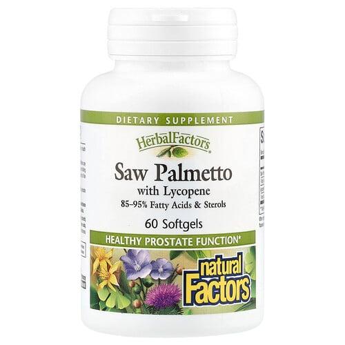 Natural Factors Herbalfactors Saw Palmetto With Lycopene 60 Softgels product image