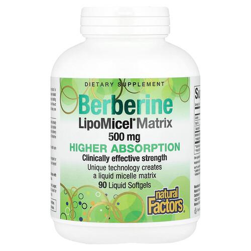 Natural Factors Berberine Lipomicel Matrix 90 Liquid Softgels