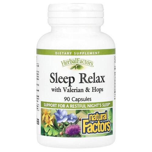 Natural Factors Herbal Factors Sleep Relax With Valerian Hops 90 Capsules