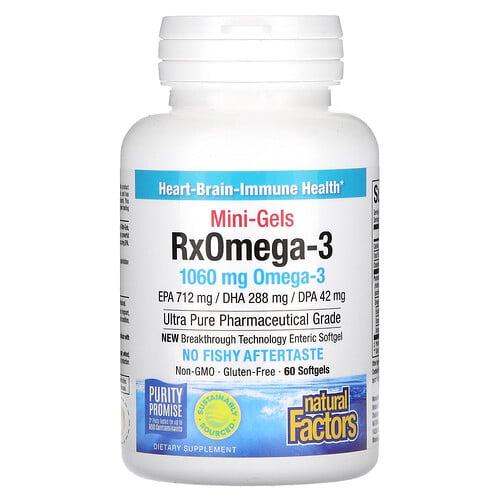 Natural Factors Rxomega 3 Mini Gels 60 Softgels 530 Mg Per Softgel product image