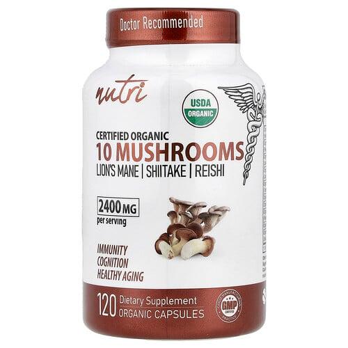 Nutri Organic 10 Mushrooms 120 Organic Capsules