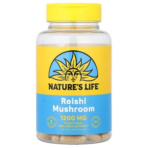 Nature S Life Reishi Mushroom 100 Capsules 600 Mg Per Capsule