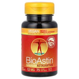 Nutrex Hawaii Bioastin Hawaiian Astaxanthin 12 Mg 75 Vegan Soft Gels