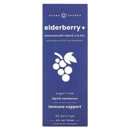 Nutrachamps Elderberry Enhanced With Vitamin C Zinc Natural Berry 4 Fl Oz 120 Ml