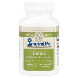 Nutralife Biotin 10 000 Mcg 120 Easy Chew Tablets