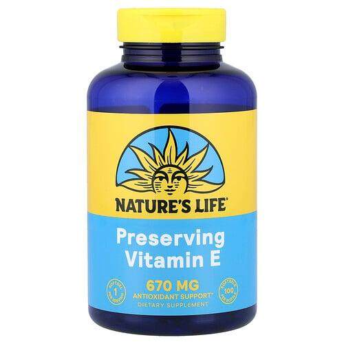 Nature S Life Preserving Vitamin E 670 Mg 100 Softgels product image