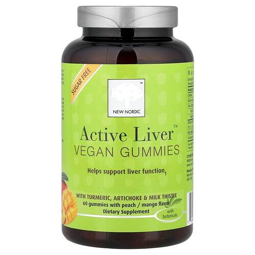 New Nordic Active Liver Vegan Gummies Peach Mango 60 Gummies