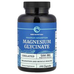 Nobi Nutrition Magnesium Glycinate Maximum Absorption 240 Capsules 250 Mg Per Capsule