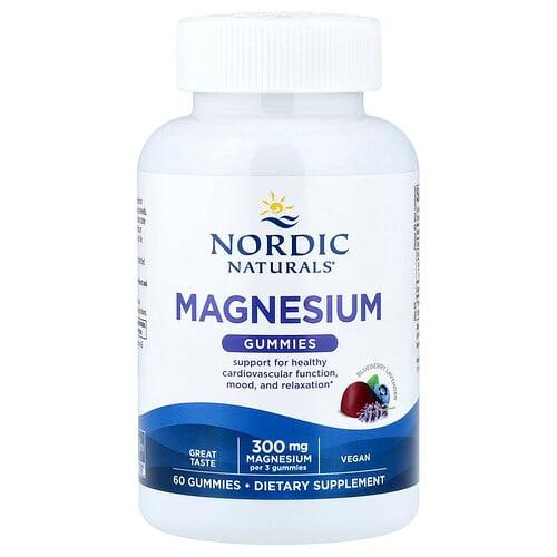 Nordic Naturals Magnesium Gummies Blueberry Lavender 60 Gummies 100 Mg Per Gummy